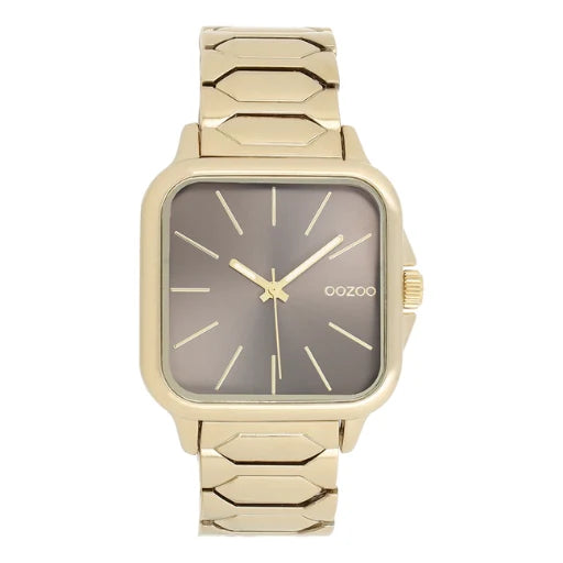 OOZOO Gold/Taupe Square Watch