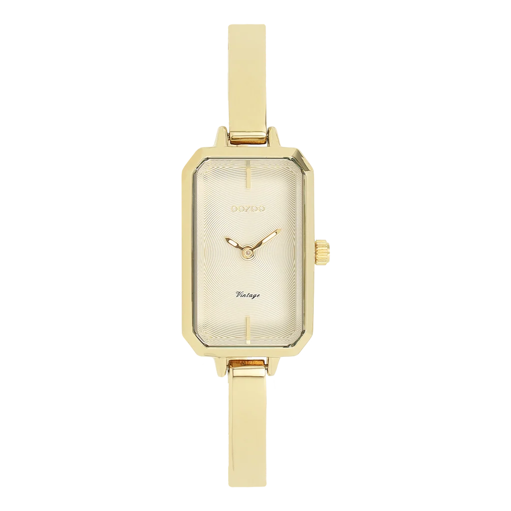 OOZOO Gold/Champagne Rectangle Bangle Watch