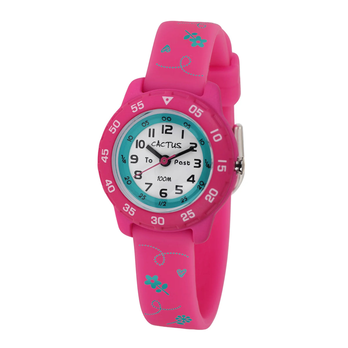 Cactus Junior Time Teacher Pink with Aqua Flowers.