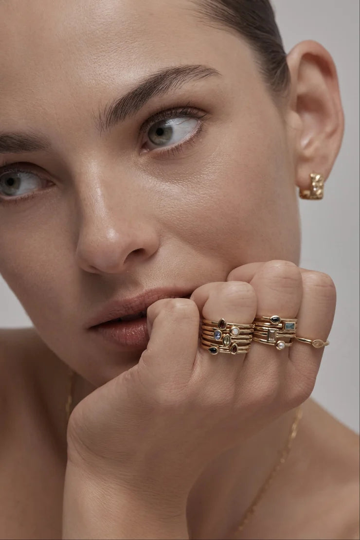 Toni May Petite September Sapphire Gold Stacker