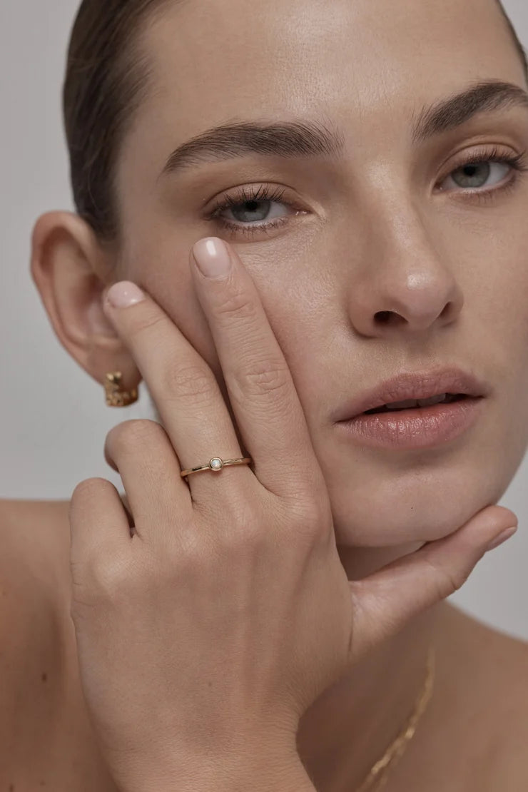 Toni May Petite October Opal Gold Stacker