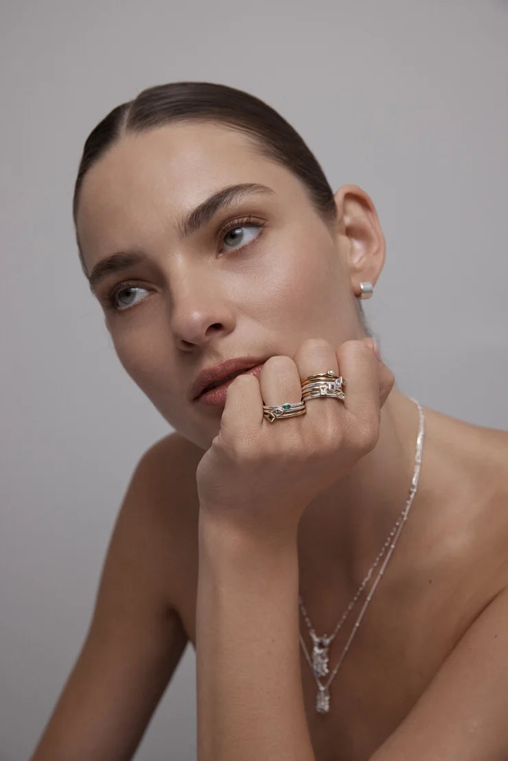 Toni May Petite April Topaz Gold Stacker