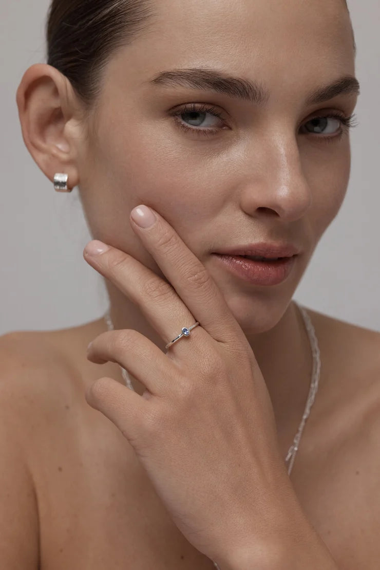Toni May Petite December Tanzanite Silver Stacker