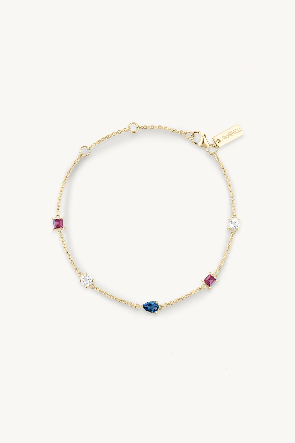 Toni May Clover Multistone Gold Bracelet
