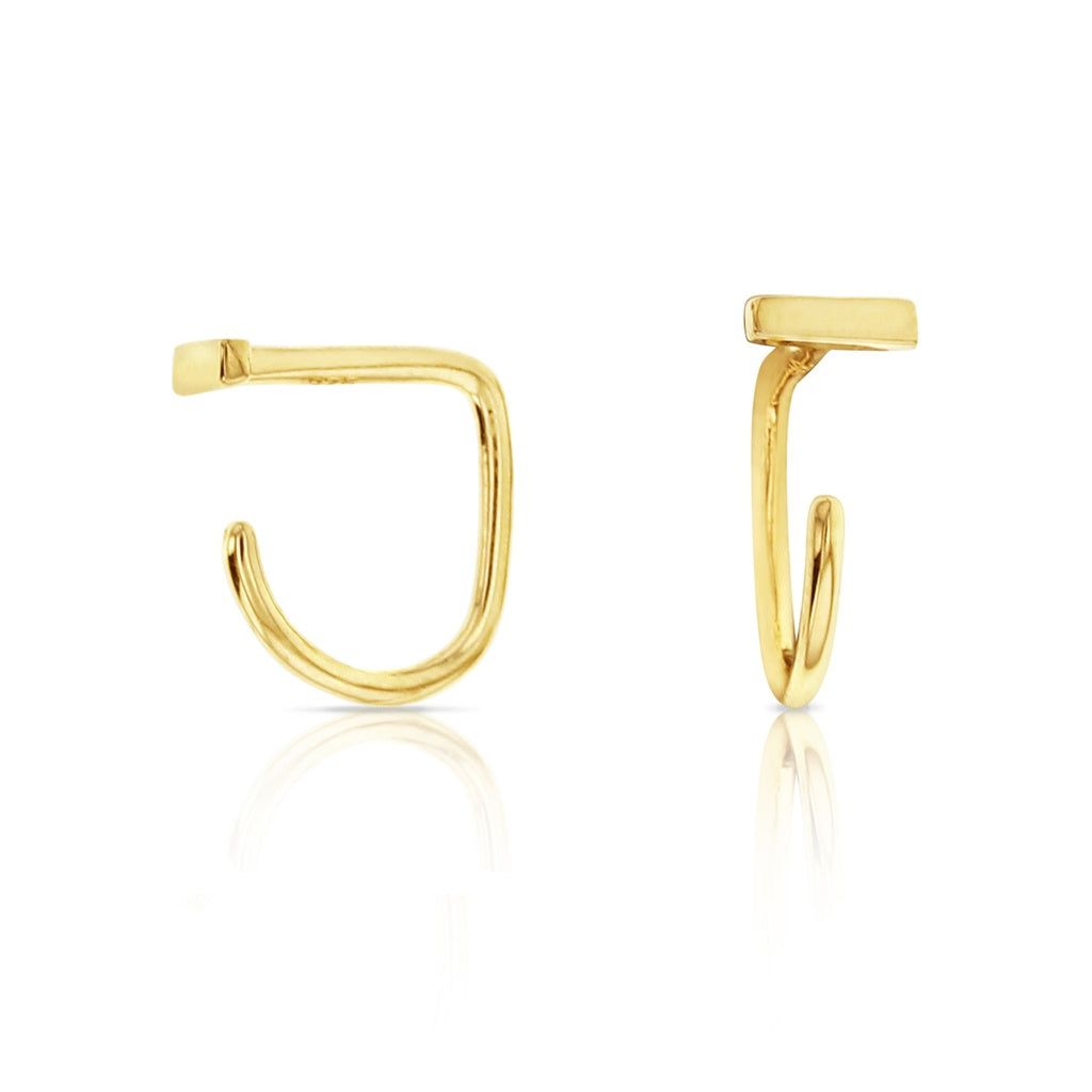 9CT Yellow Gold Mini Bar Wrap Around Earring