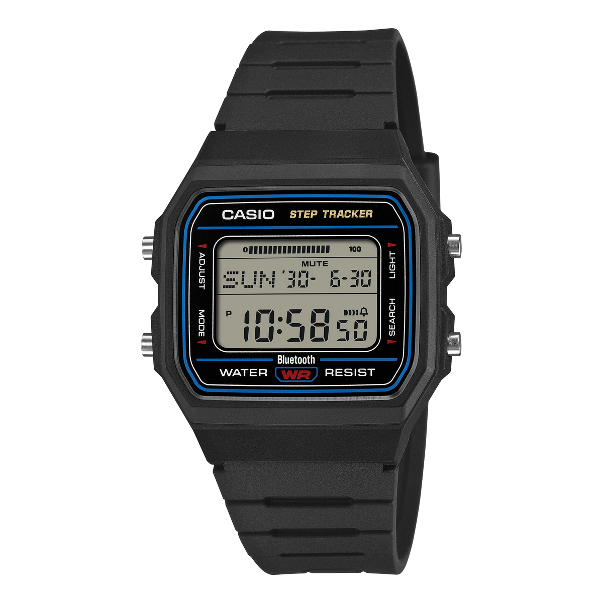 Casio Digital Blue- Black Resin Band