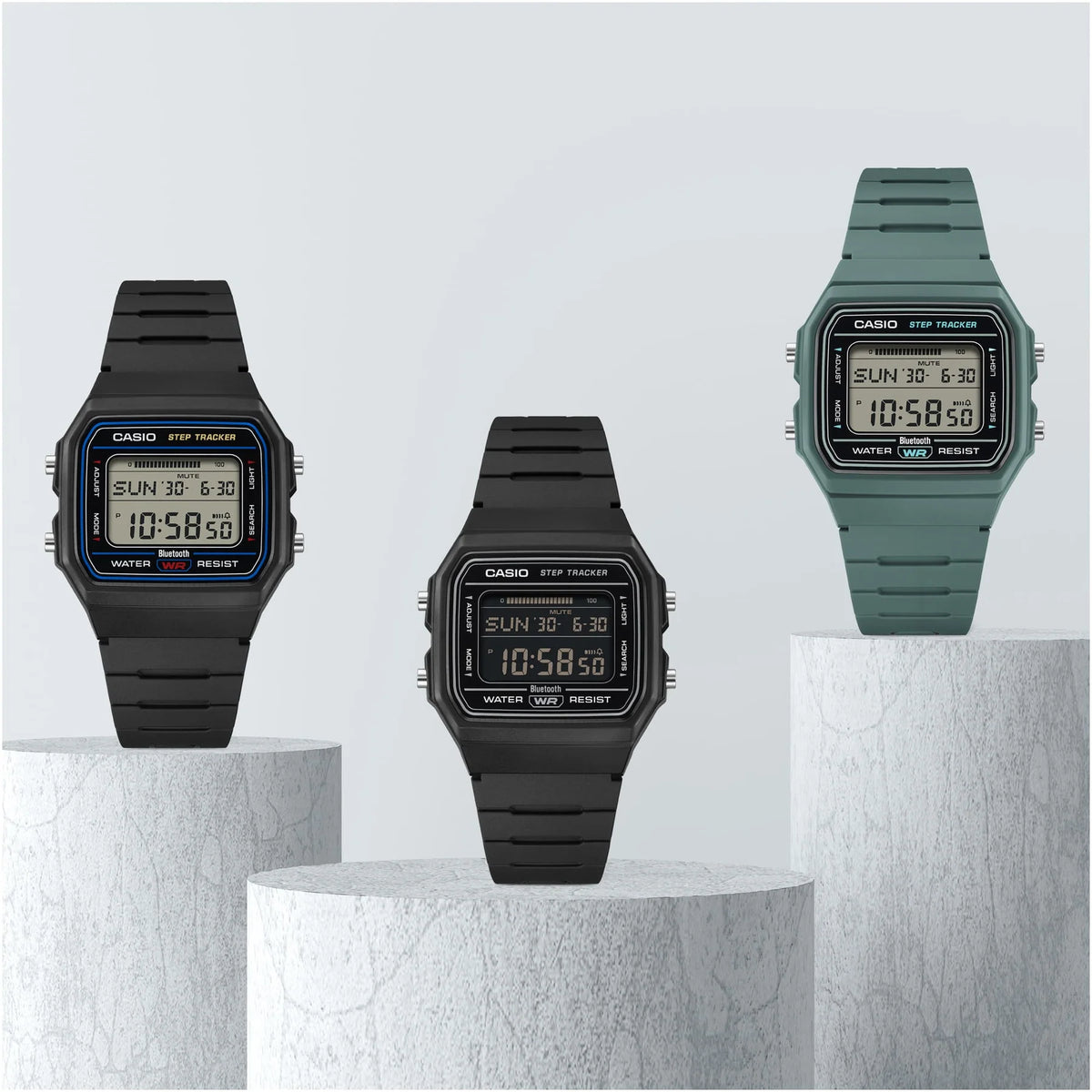 Casio Digital Blue- Black Resin Band