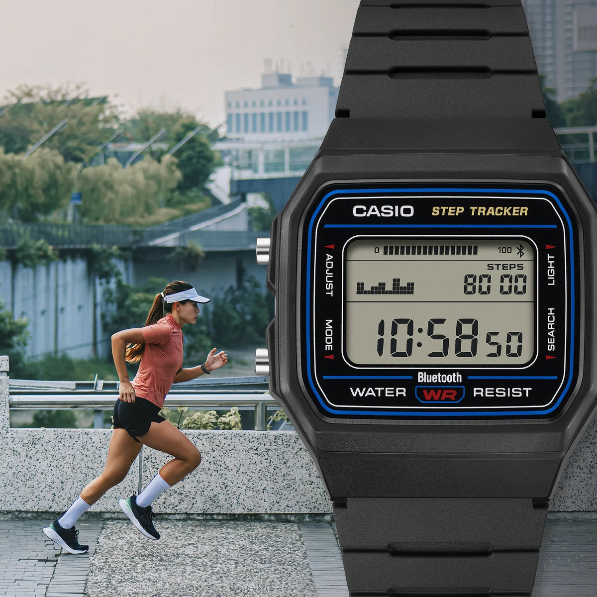 Casio Digital Black - Black Resin Band