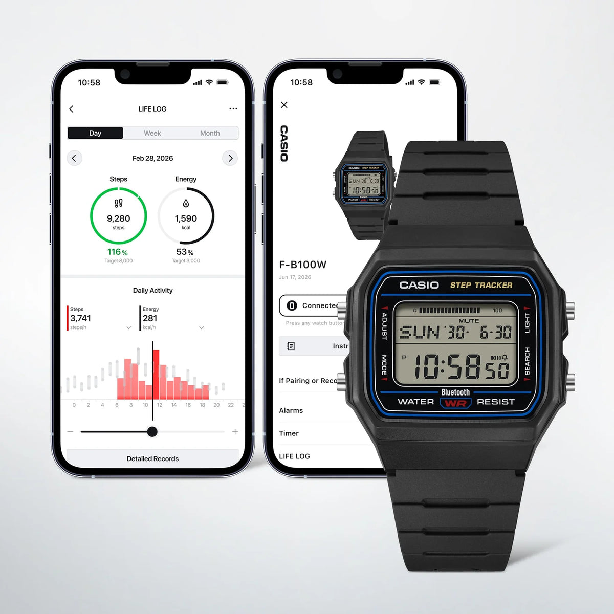 Casio Digital Blue- Black Resin Band
