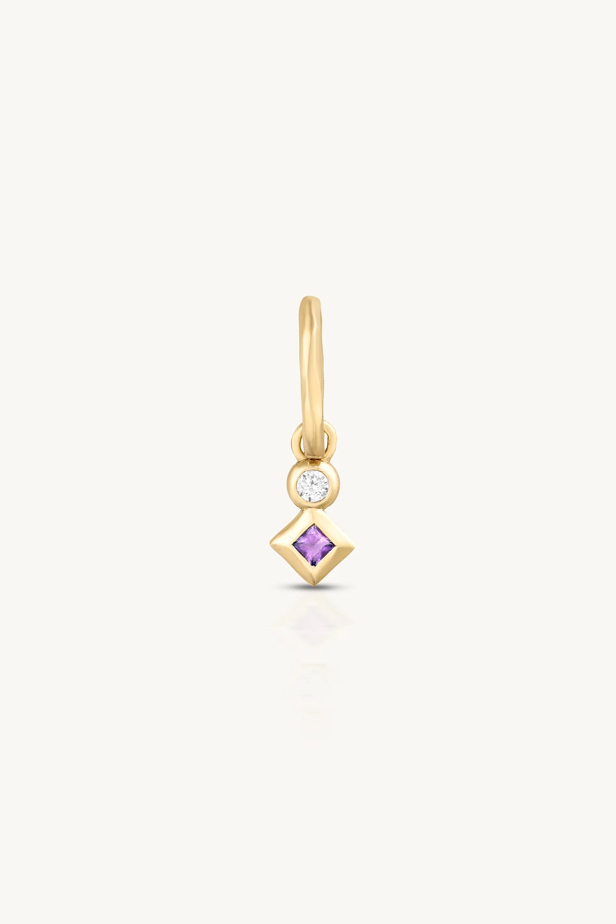 Toni May February Amethyst Petite Gold Charm