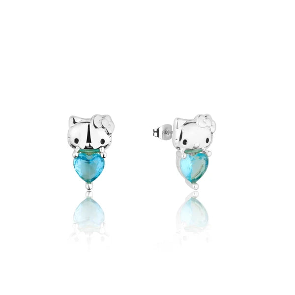 Couture Kingdom - Sanrio Hello Kitty March Birthstone Stud Earrings Silver