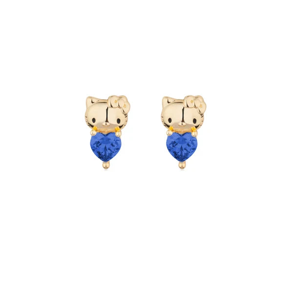 Couture Kingdom - Sanrio Hello Kitty September Birthstone Stud Earrings Gold