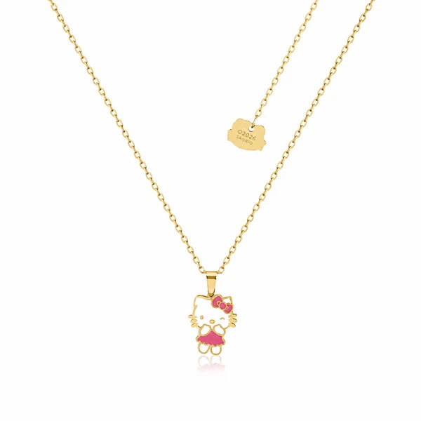 Couture Kingdom - ECC Sanrio Hello Kitty Pink Dress Necklace Gold