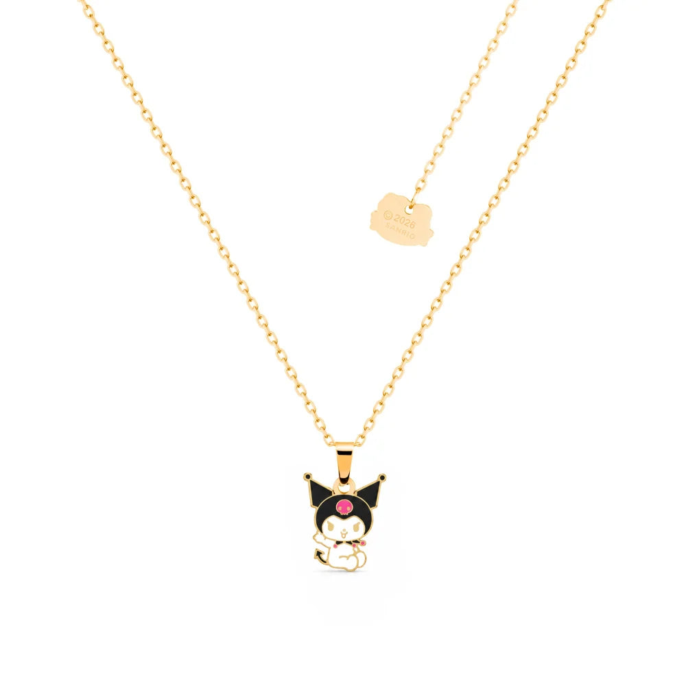 Couture kingdom - ECC Sanrio Kuromi Head Necklace Gold