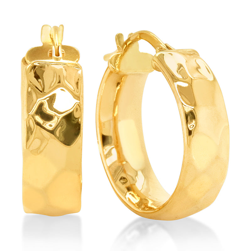 Hammered Texture Hoop Earrings