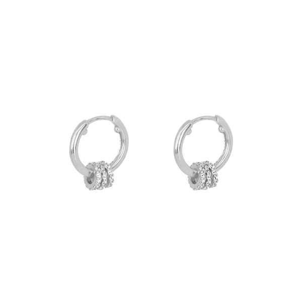 Sterling Silver Two Ring Huggy Earrings