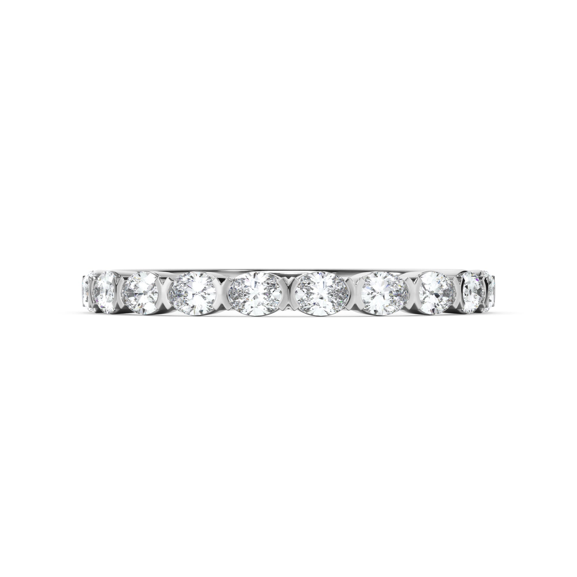 18ct White Gold Oval Diamond Set Ring