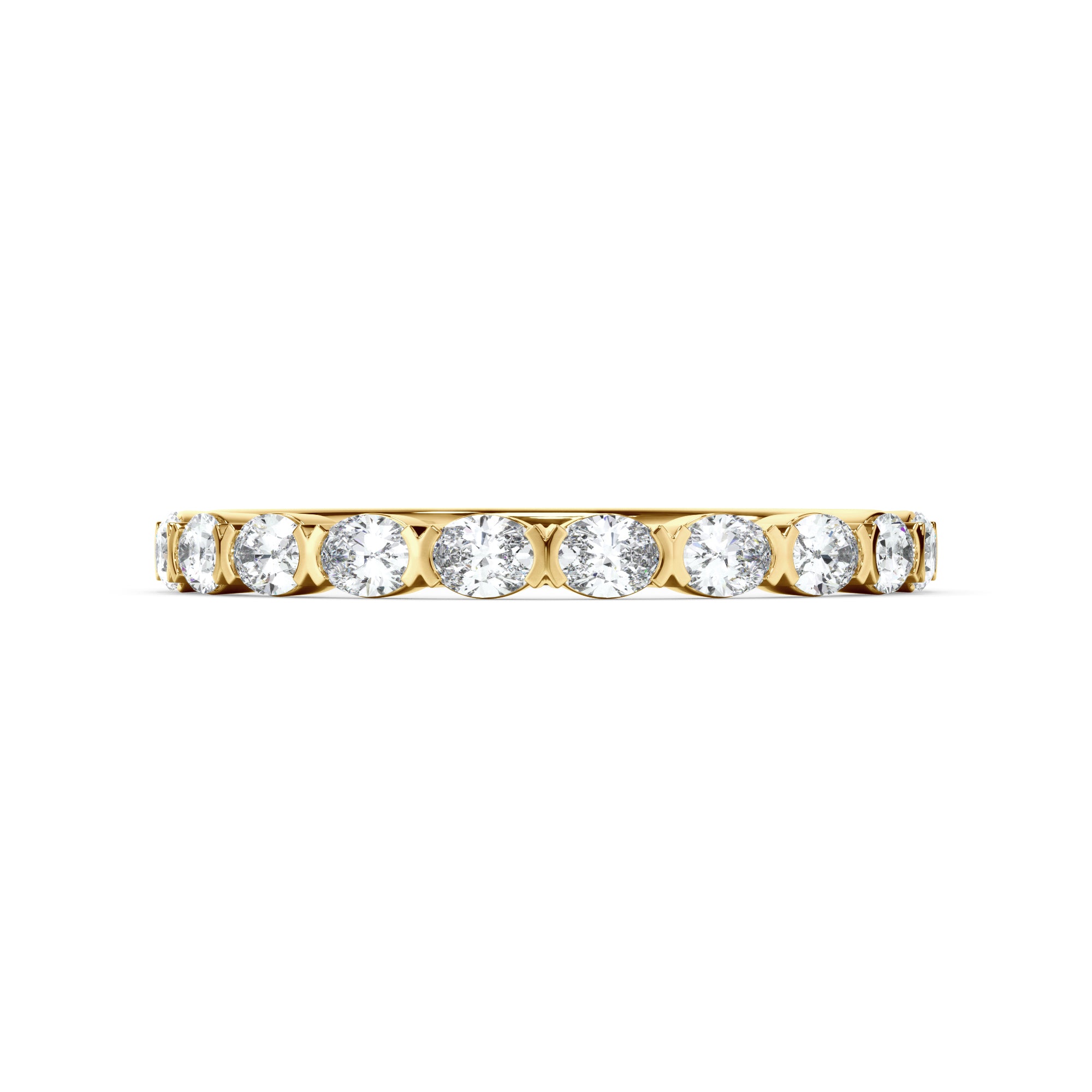 18ct Yellow Gold Oval Diamond Set Ring