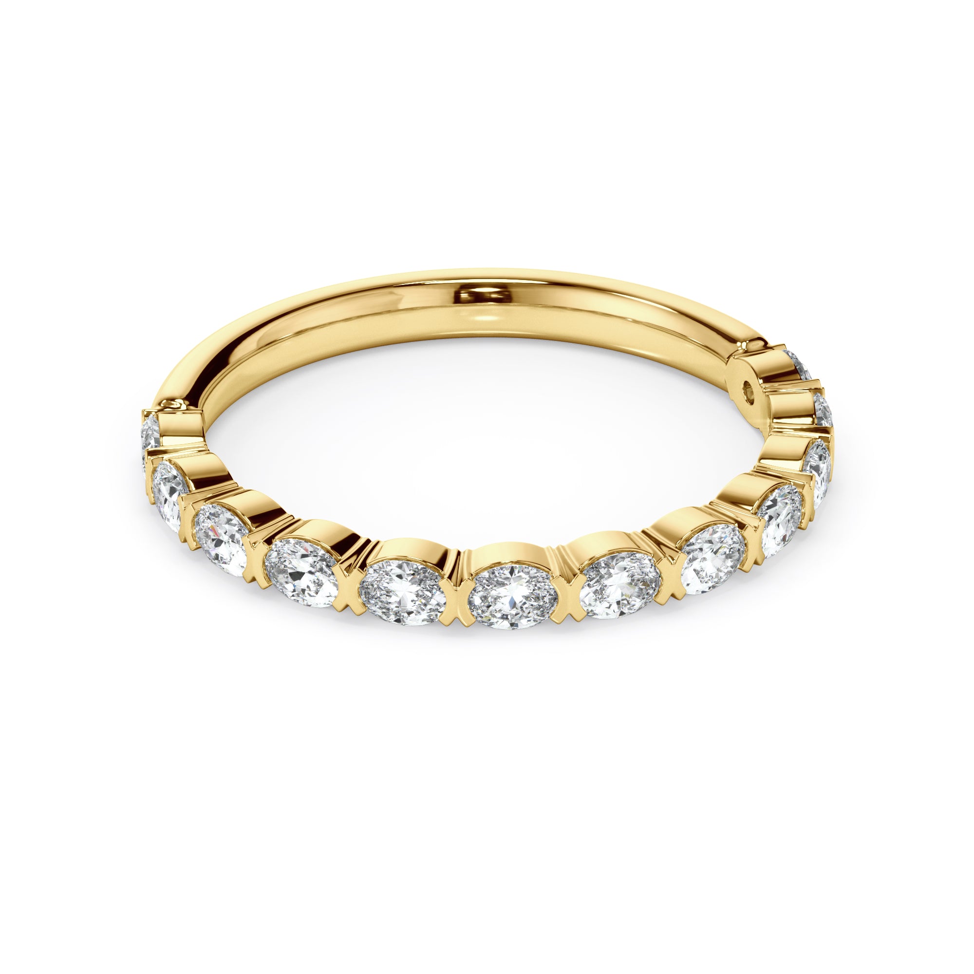 18ct Yellow Gold Oval Diamond Set Ring