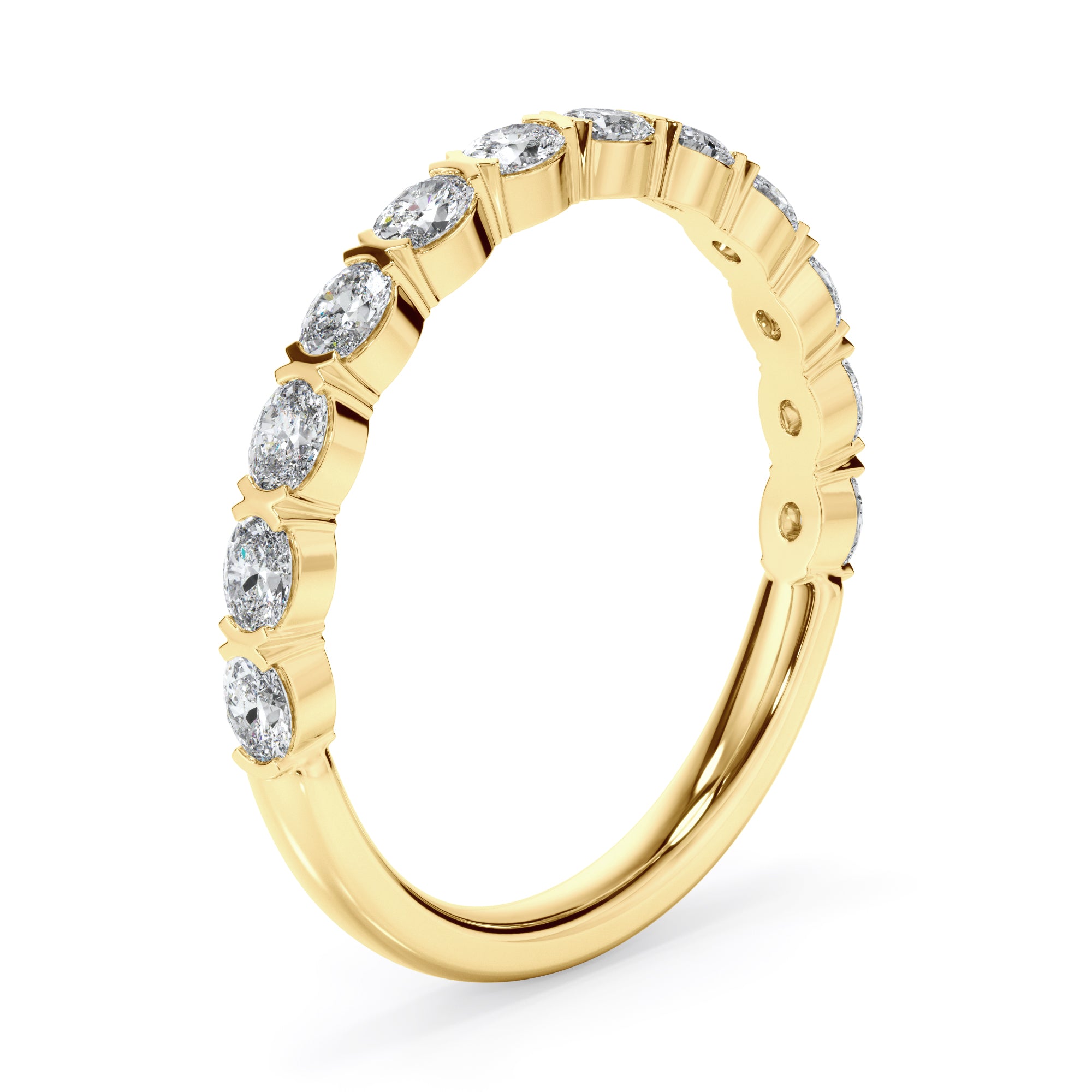 18ct Yellow Gold Oval Diamond Set Ring