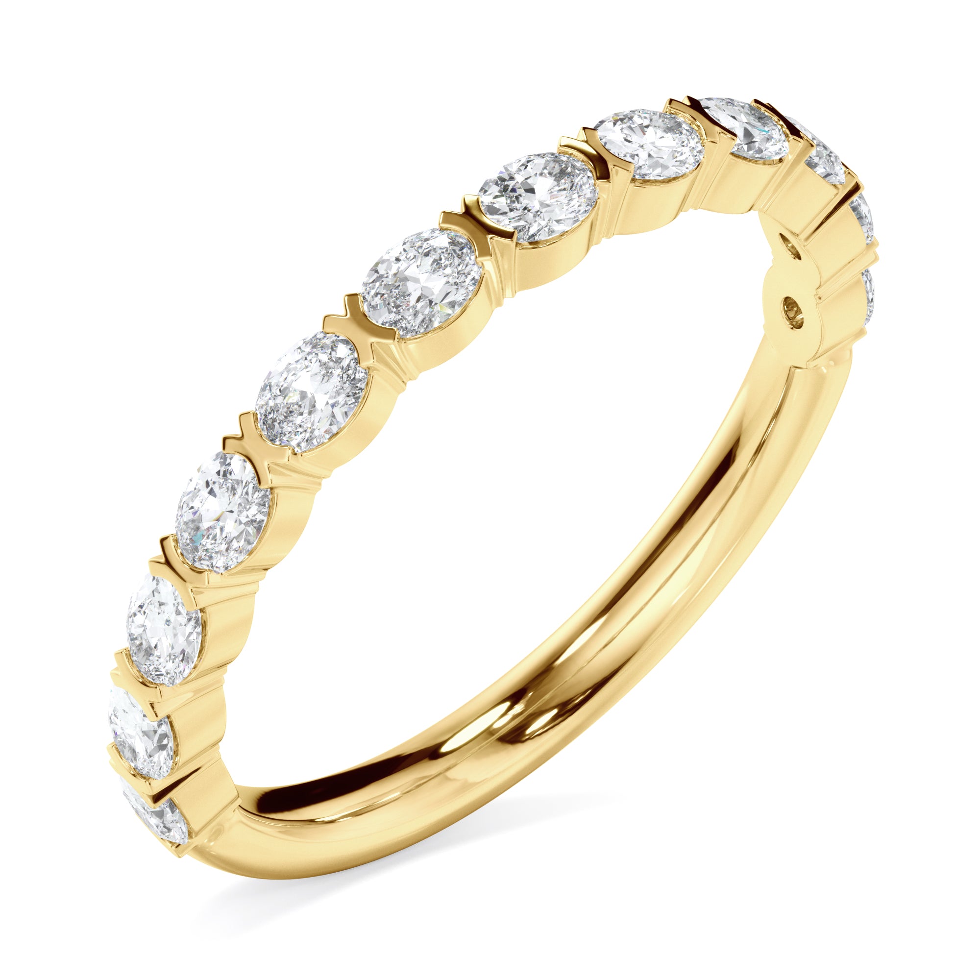 18ct Yellow Gold Oval Diamond Set Ring