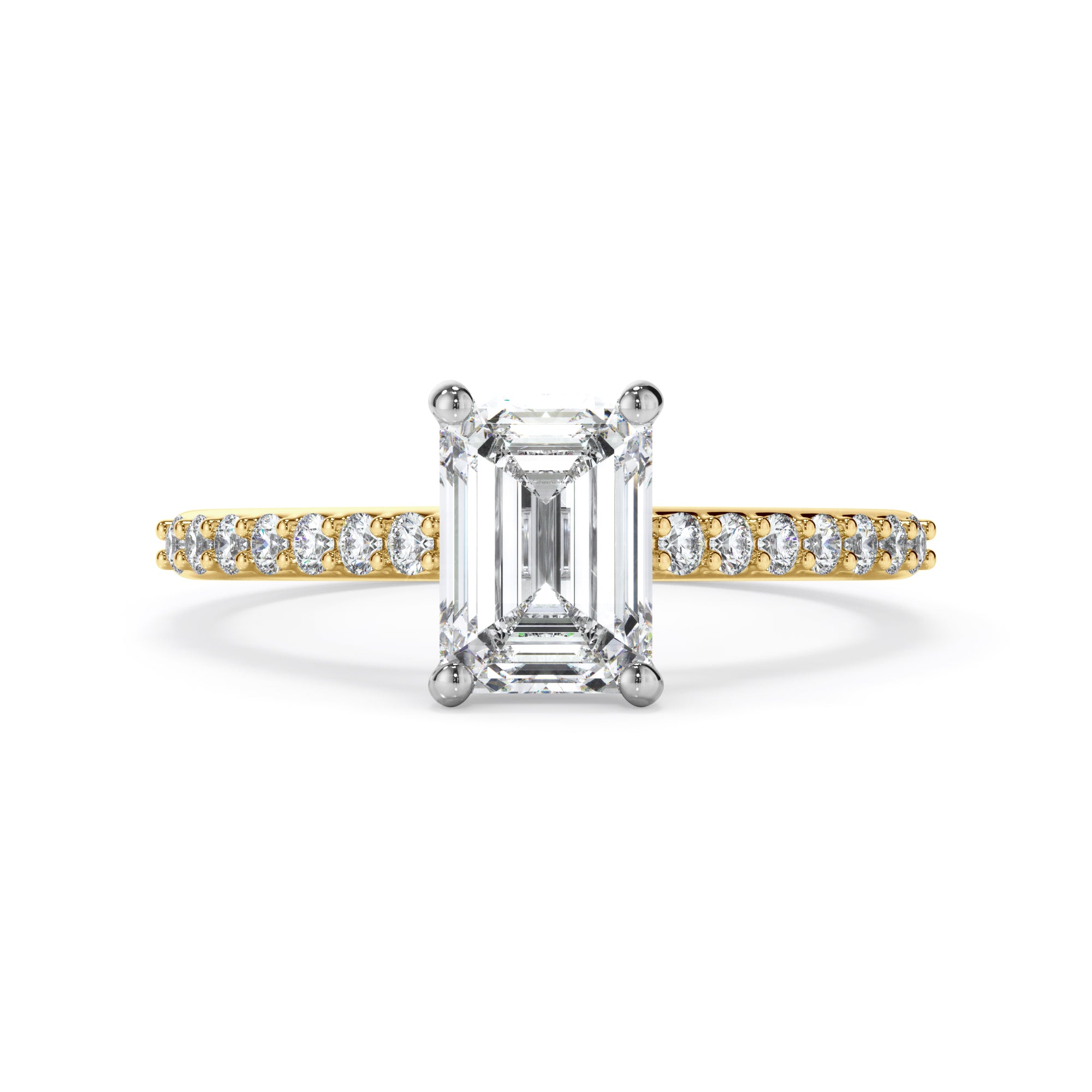 18ct Yellow Gold Emerald Cut Diamond Ring