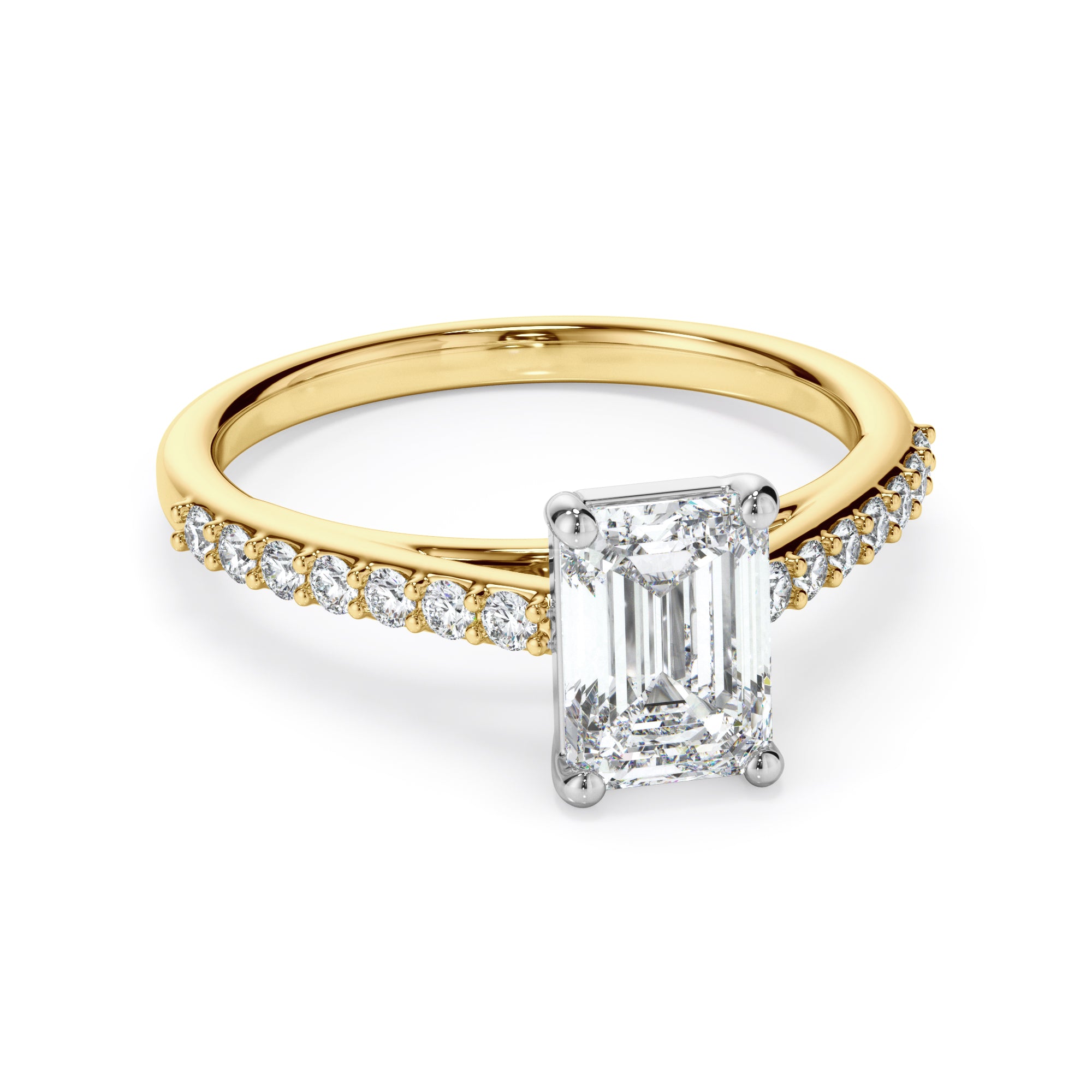 18ct Yellow Gold Emerald Cut Diamond Ring