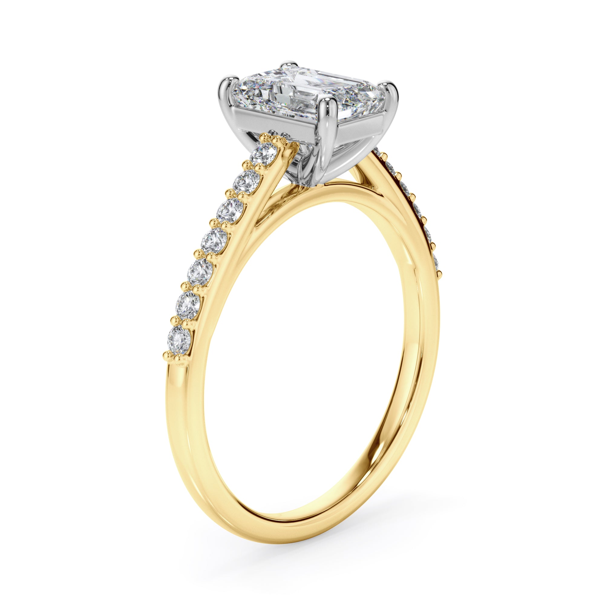 18ct Yellow Gold Emerald Cut Diamond Ring