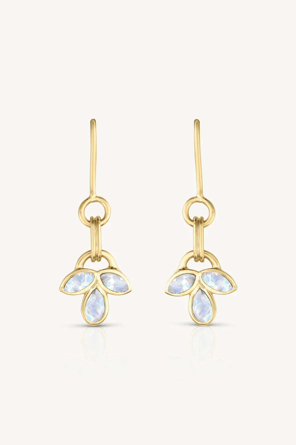Toni May Lotus Moonstone Gold Earrings