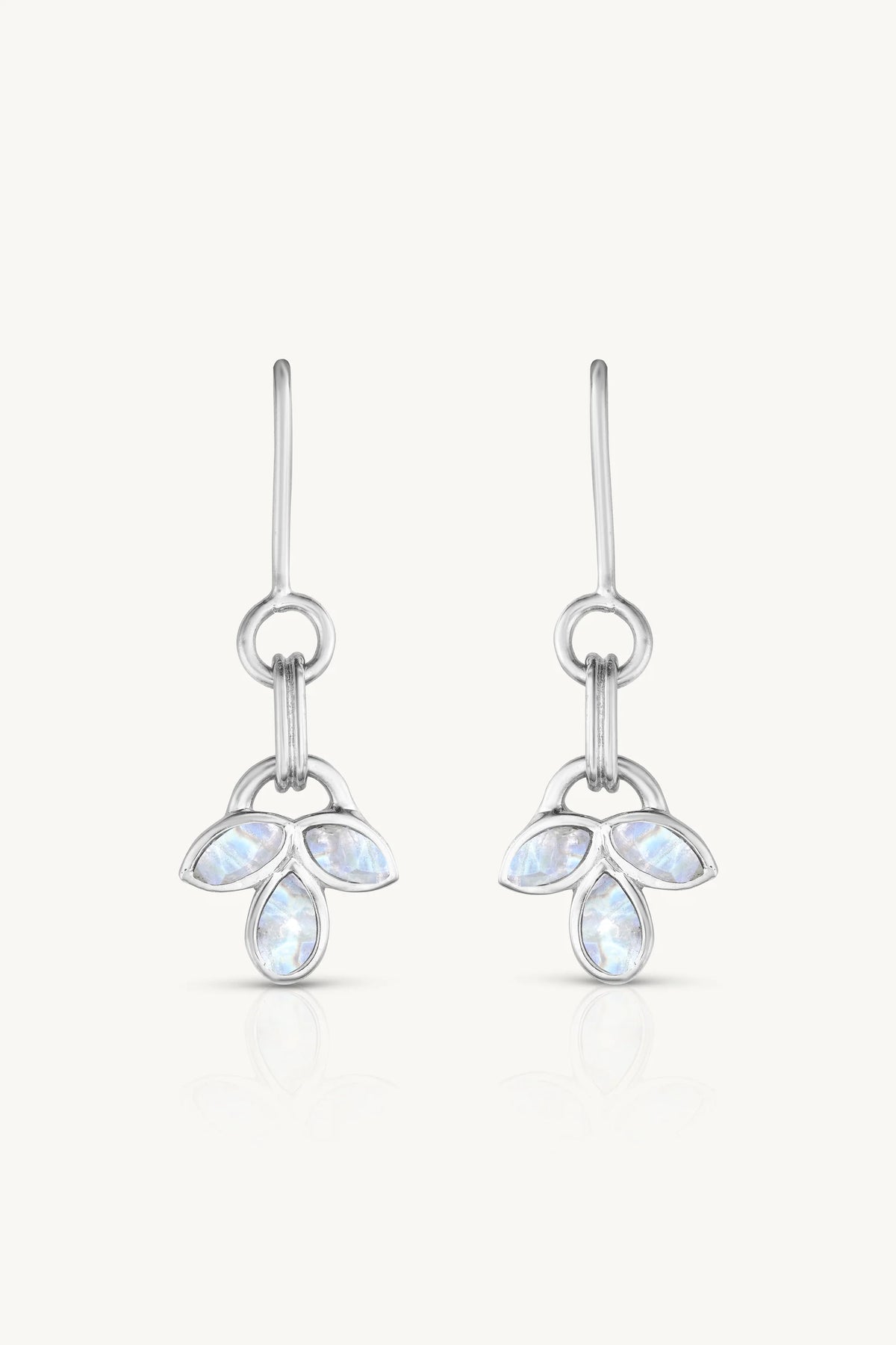 Toni May Lotus Moonstone Silver Earrings