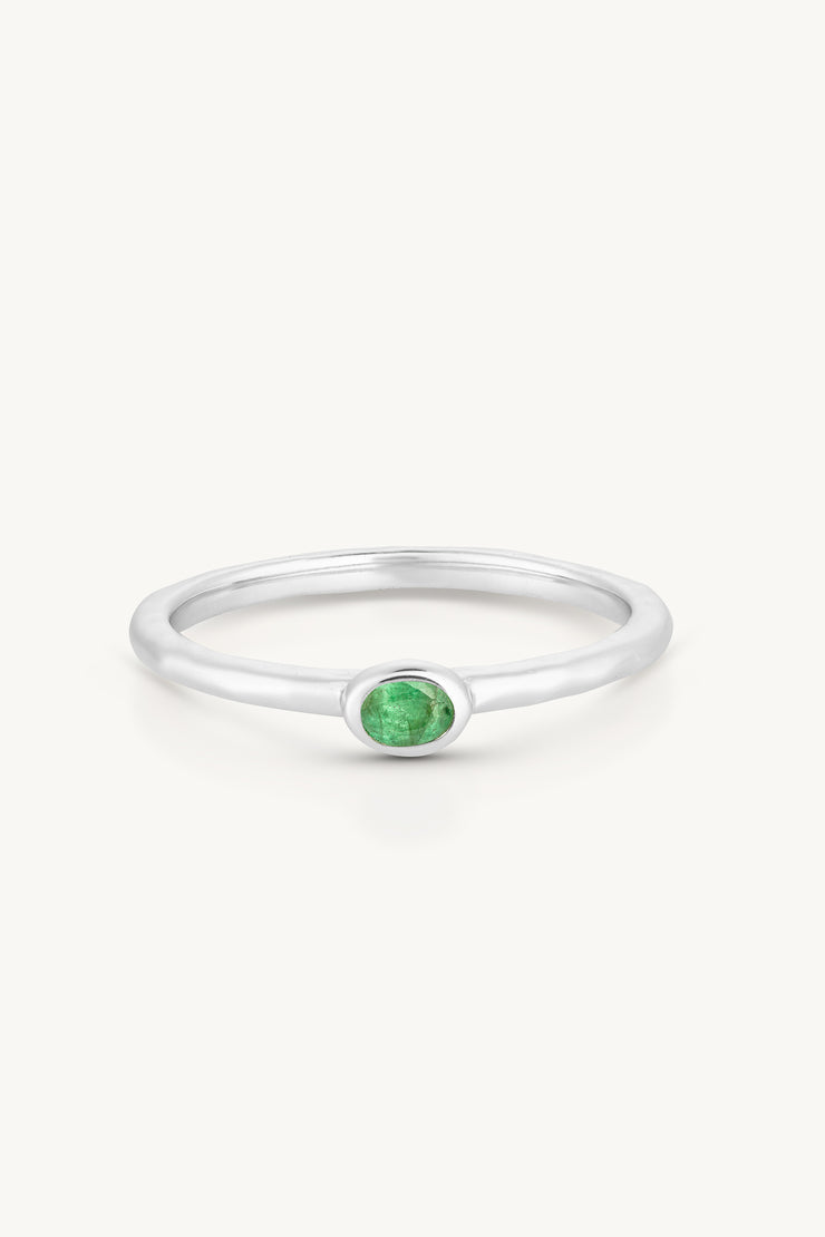 Toni May Petite May Emerald Silver Stacker
