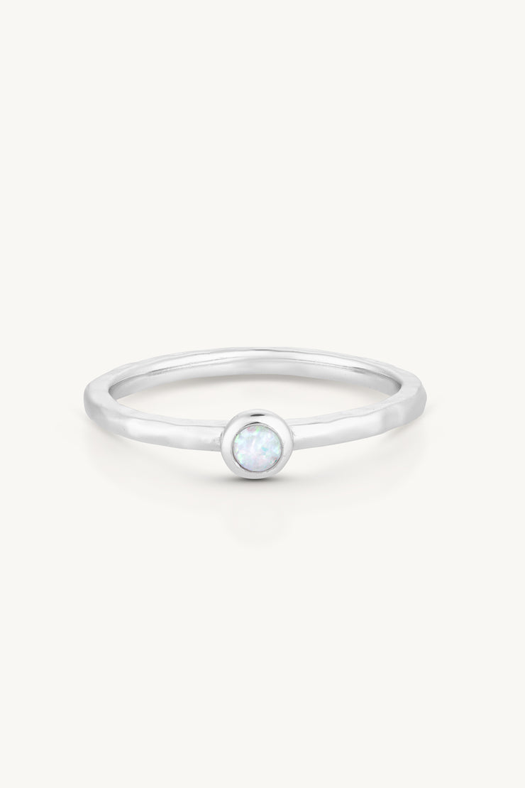 Toni May Petite October Opal Silver Stacker