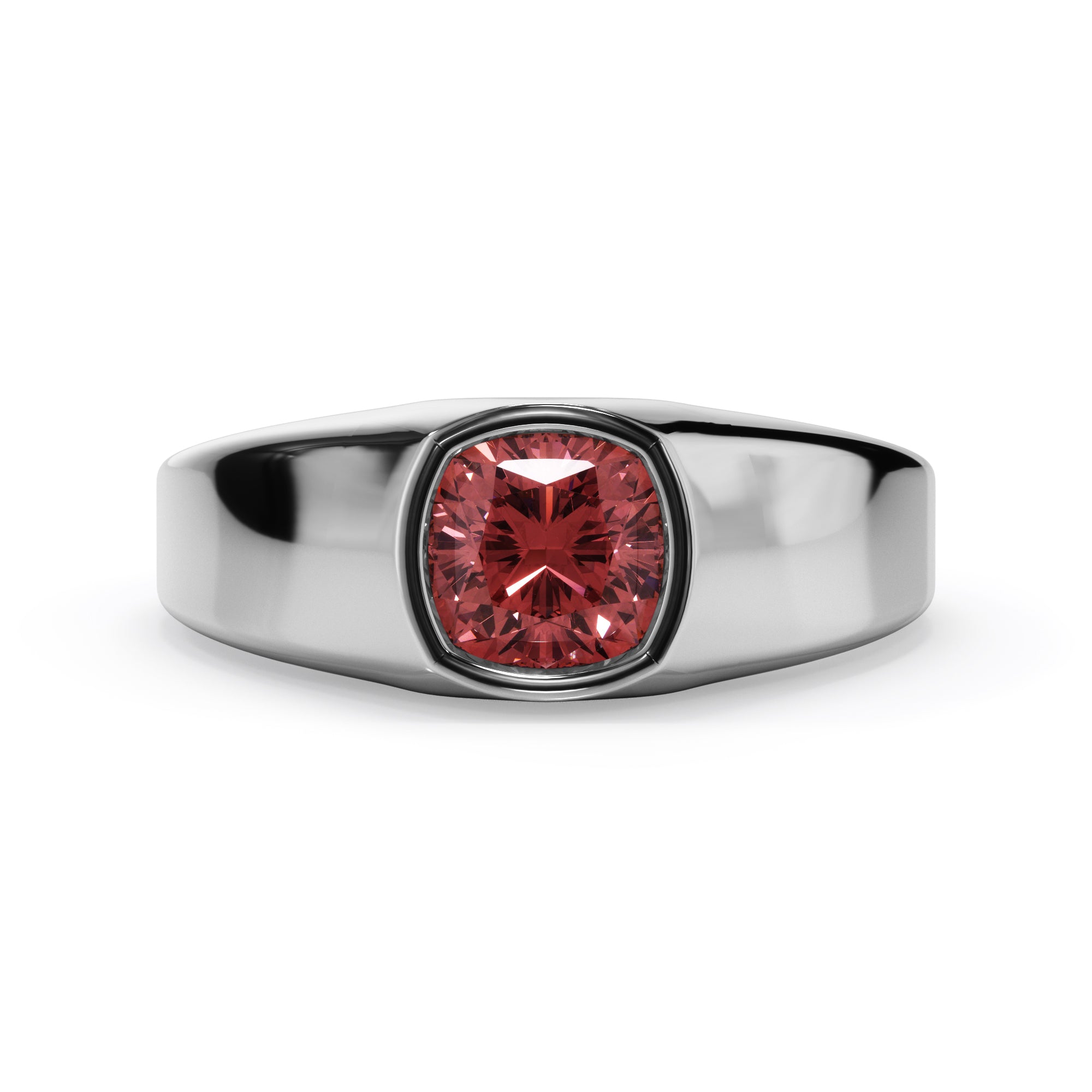 18ct White Gold Coloured Gemstone Signet Ring