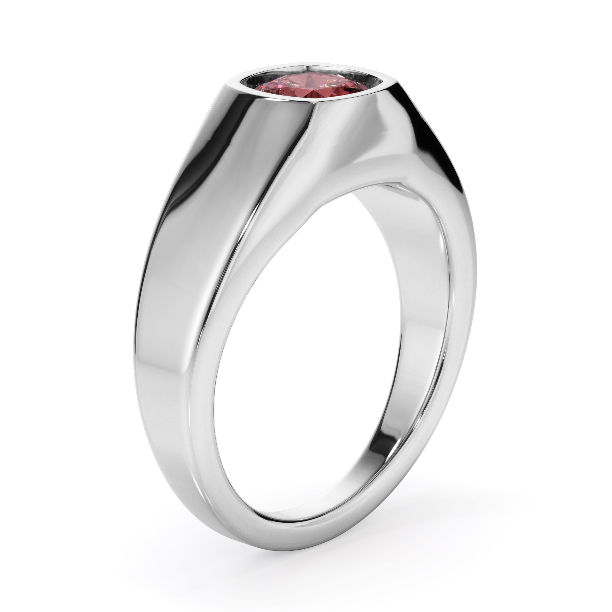 18ct White Gold Coloured Gemstone Signet Ring