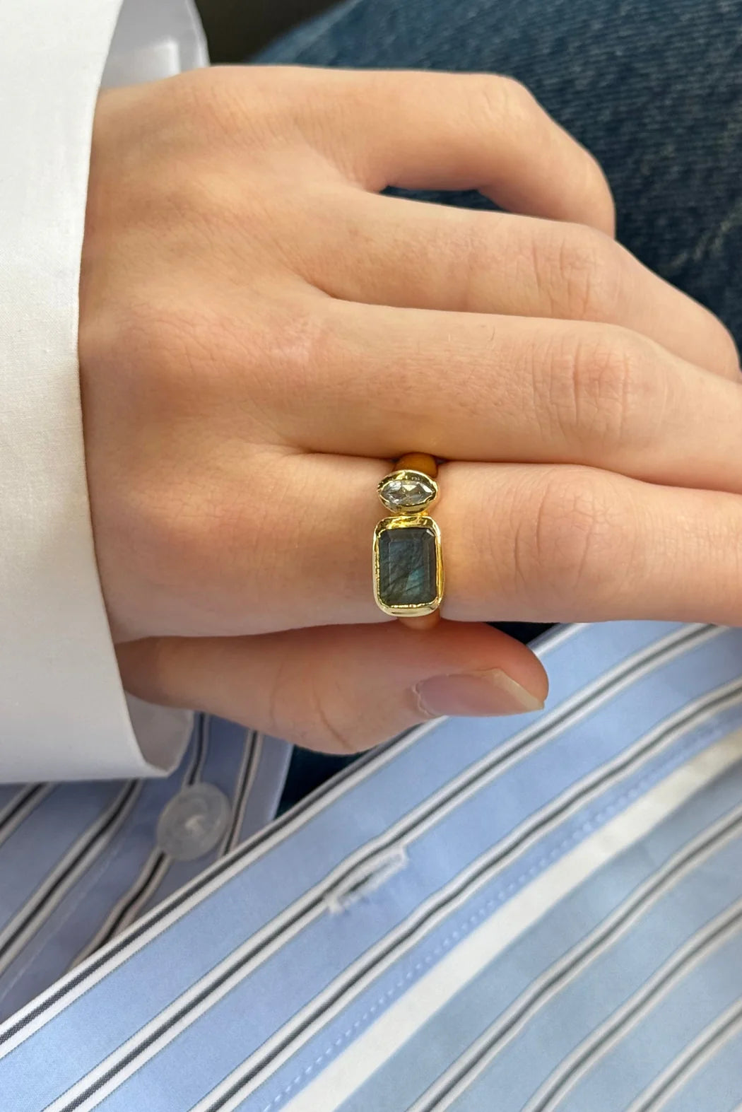 Zafino Hazel Ring Labradorite/Blue Topaz