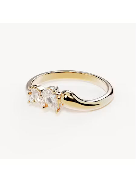 By Charlotte 18k Gold Vermeil Crystal Wings Ring
