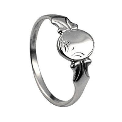 Sterling Silver Childrens Oval Signet Ring