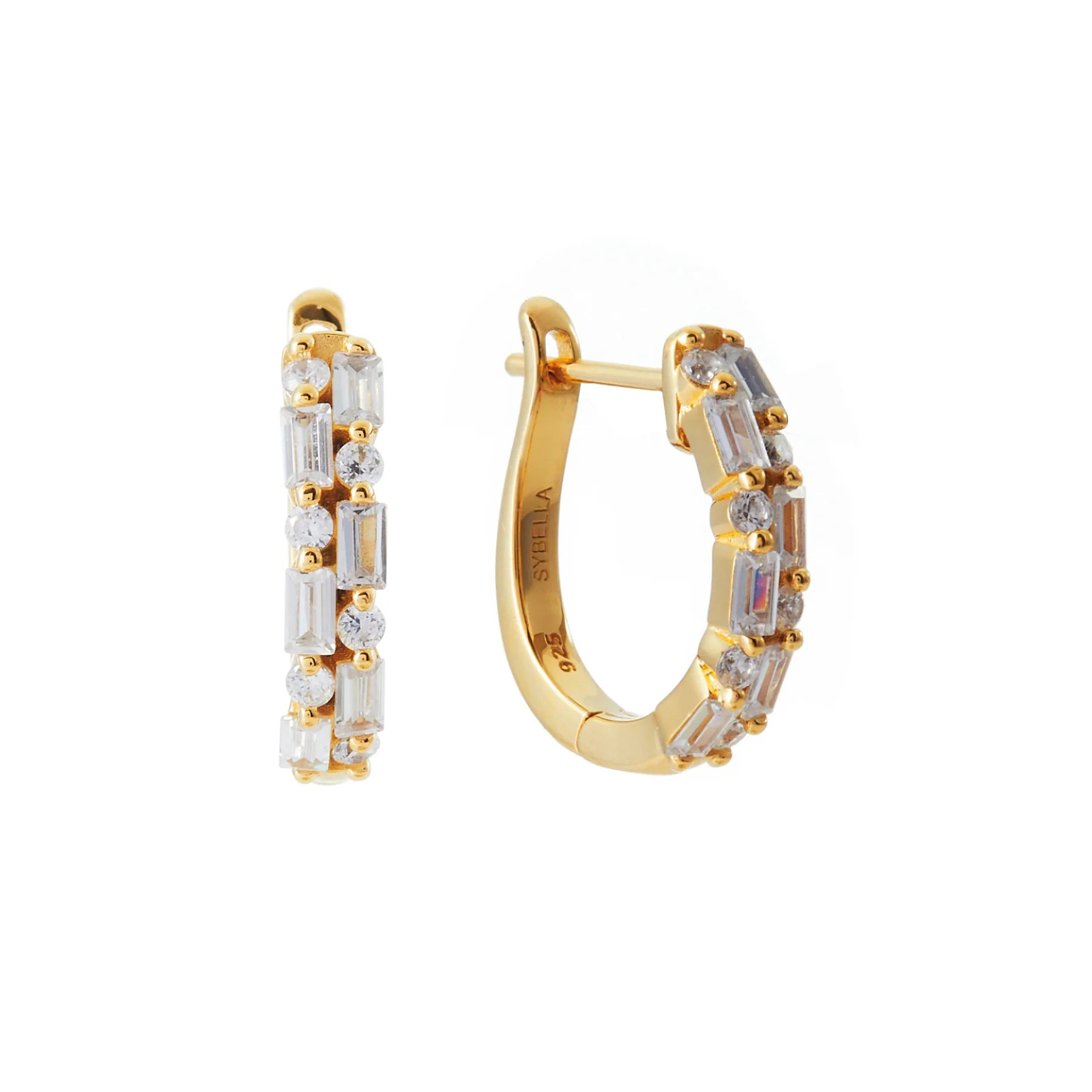 Sybella Lucinda Small Gold Plate Cubic Zirconia Hoops
