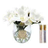 Cote Noire Luxury Round Magnolia Bouquet Ivory White Gold Badge