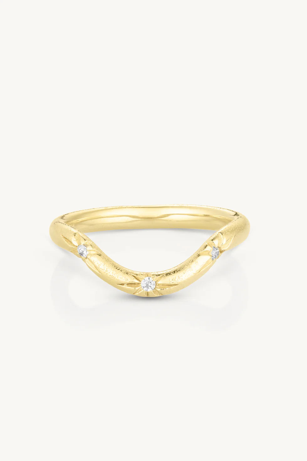 Toni May Starbusrt Cresent Gold Stacker Ring
