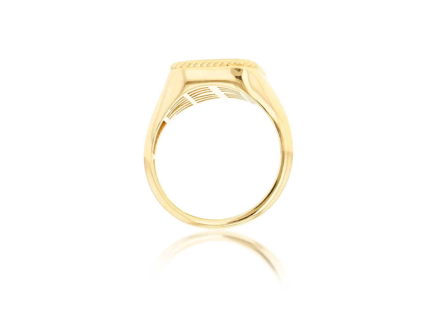 9ct Yellow Gold Square Rope Signet Ring