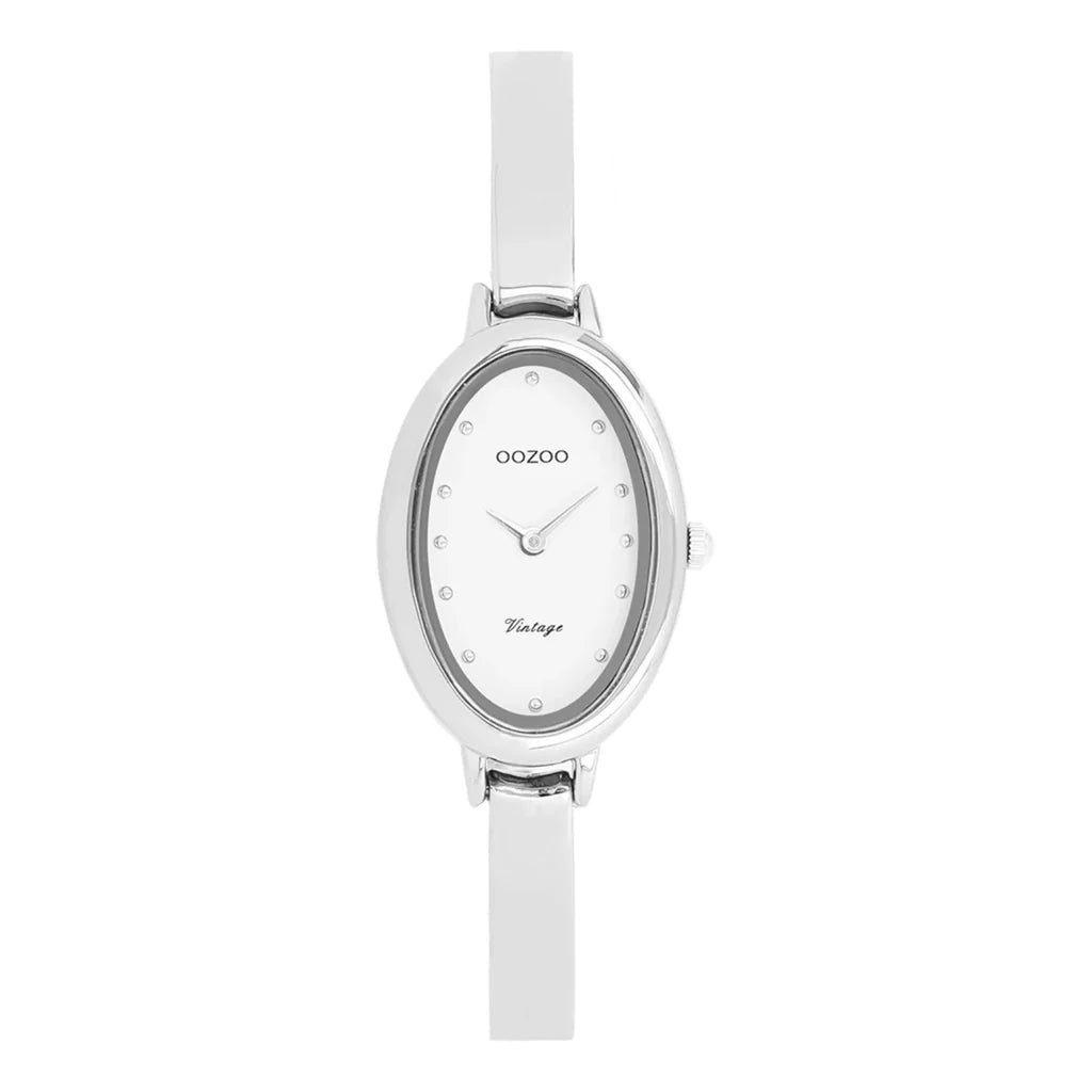 OOZOO Silver/White Bangle Watch