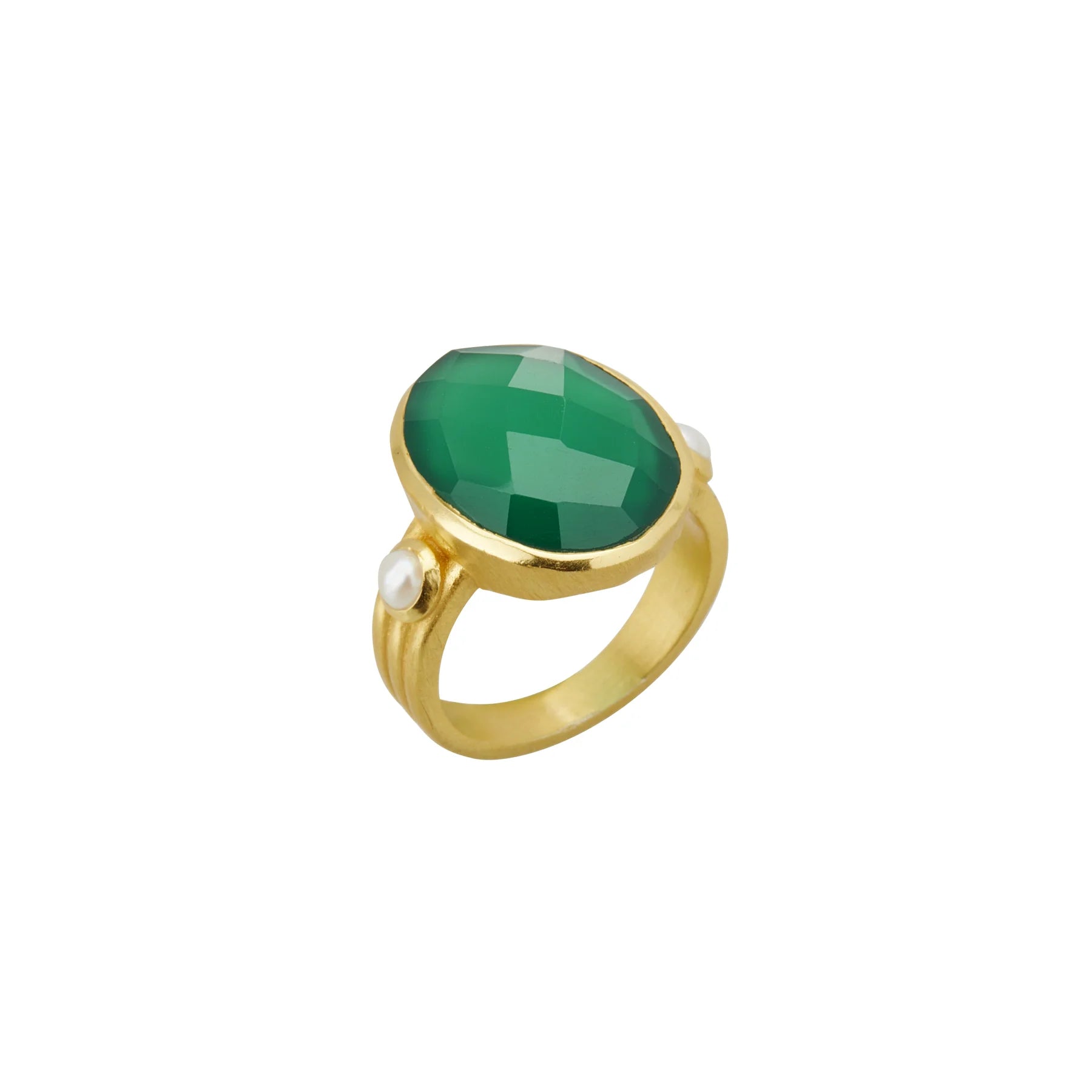 Murkani Green Onyx & Pearl Ring