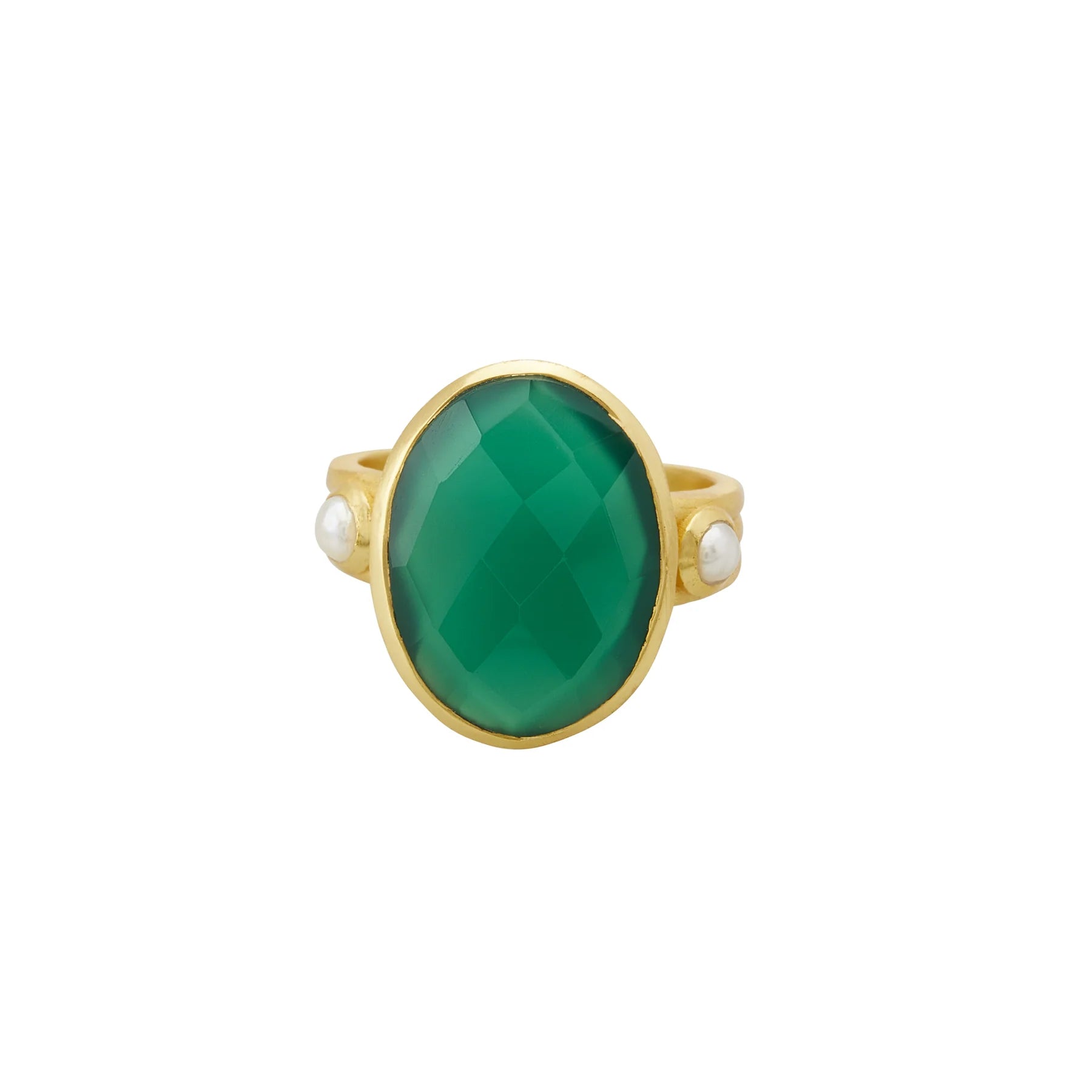 Murkani Green Onyx & Pearl Ring