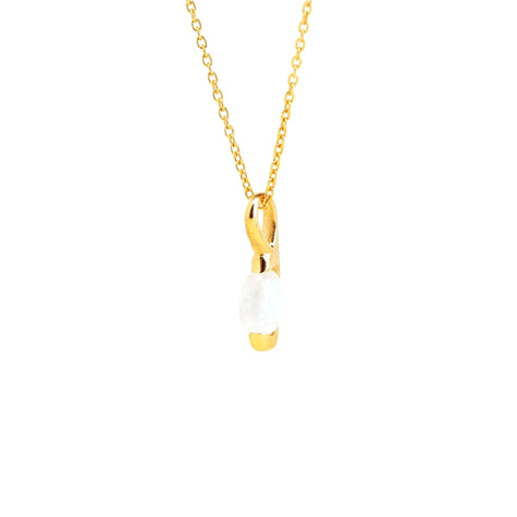 Gold Plated Cara Milan Rainbow Moonstone Necklace