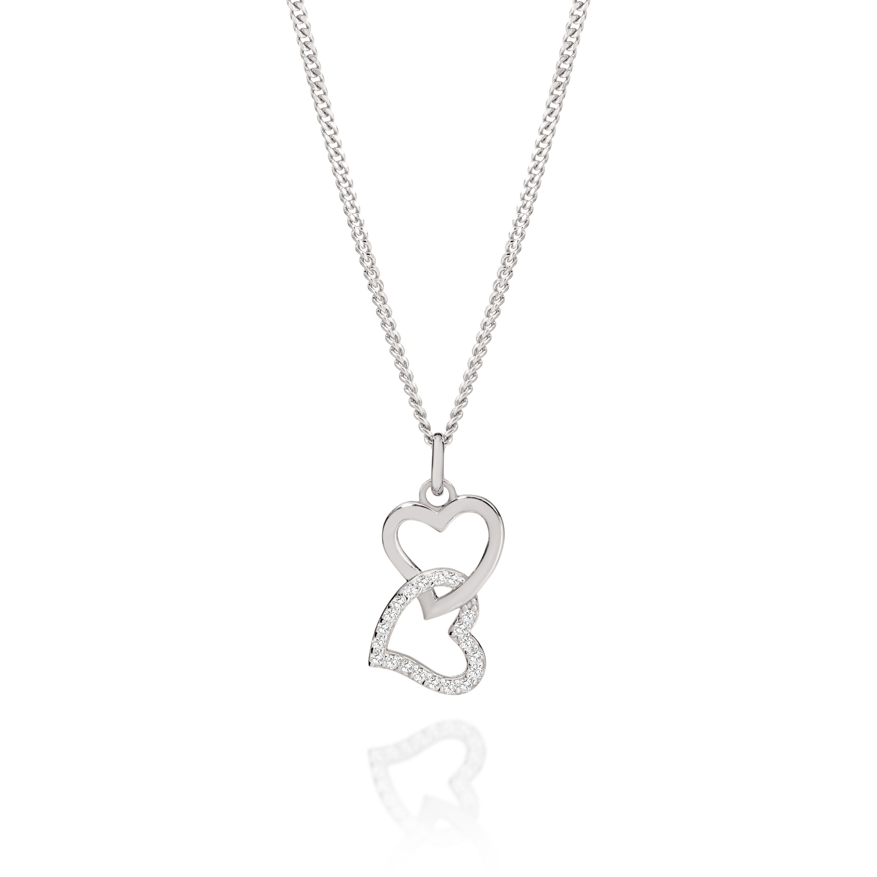 Sterling Silver Cubic Zirconia Heart Pendant