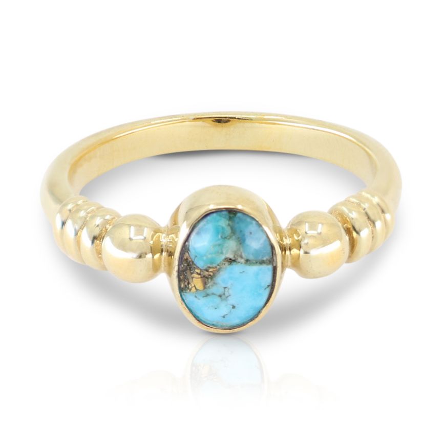 Toni May Copper Turquoise Gold Ring