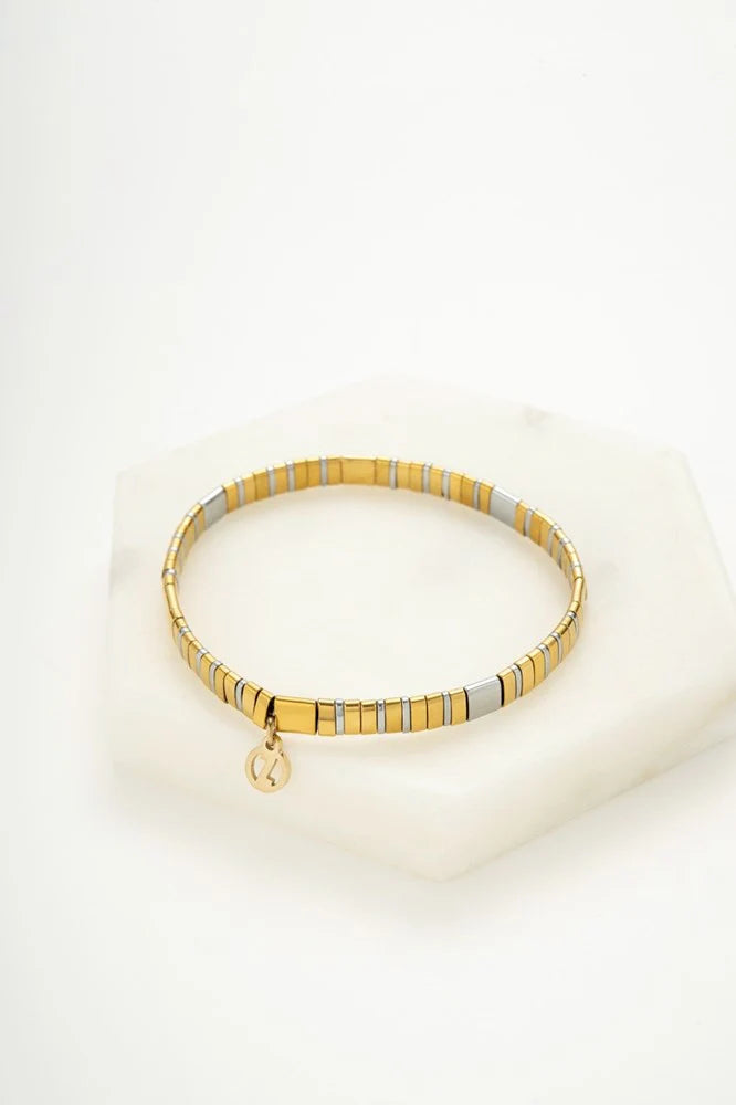 Zafino Tile Bracelet - Silver/ Gold