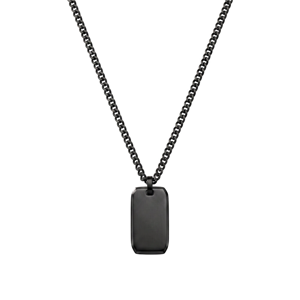 Blaze Men’s Stainless Steel Tag Pendant Necklace
