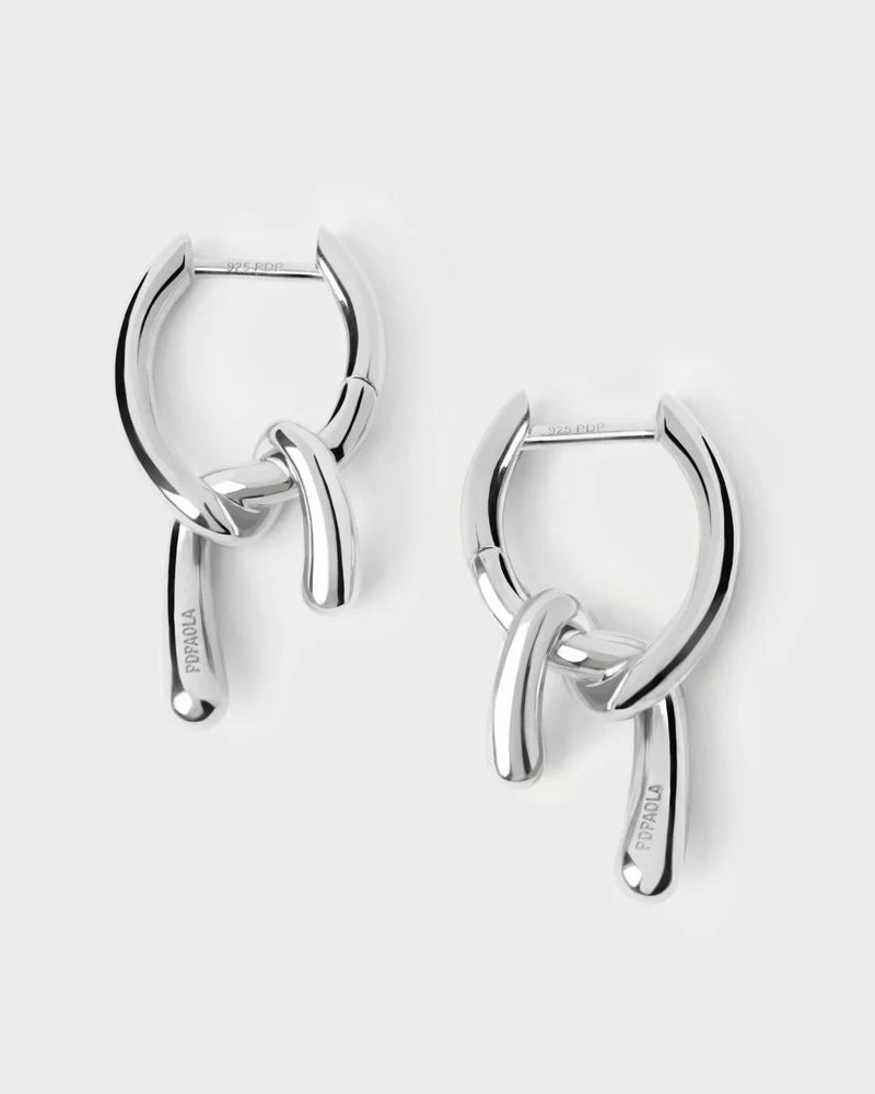 Pdpaola Mini Twist Silver Hoops
